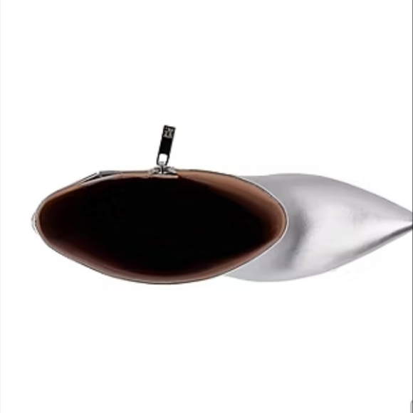 New York&Company Woman Silver Over the Knee Pointy Toe Zipper Closer Boots Size6 - Picture 7 of 16